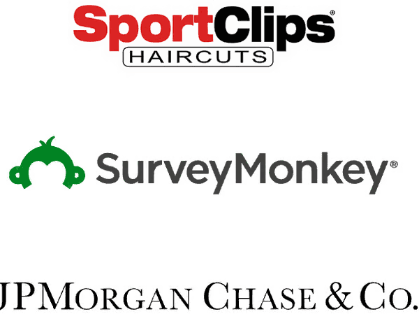Client logos: Sport Clips, SurveyMonkey, JPMorgan Chase & Co.